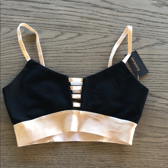 bebe Tops - Bebe Cage Crop Top NWT Xs Skinny Knit Bralette